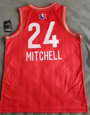 24 Mitchell 2020 All star game jersey red